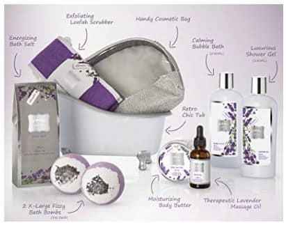  Perfect calming lavender and Jasmine Home Spa Kit and Bath Gift Set Just For Her