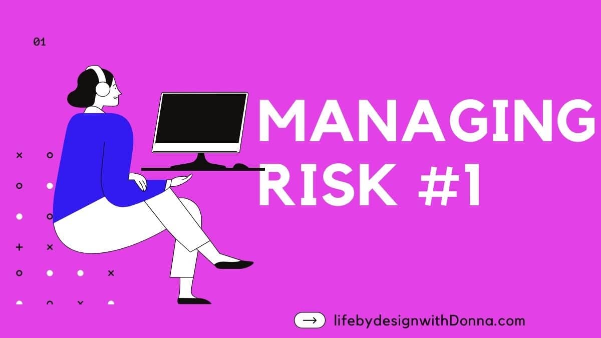 woman in front of desk top computer- managing risk #1